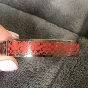 Coach peach and silver Bangle Bracelet​